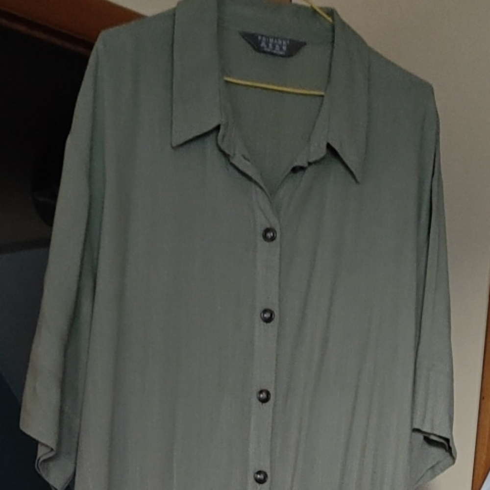 Primark Sage Green Button-Up Dress